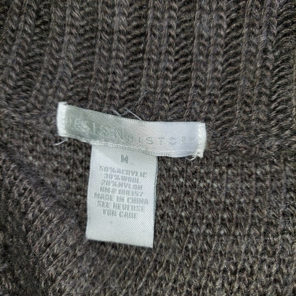 design History Brown Rib Knit Mock Turtle Women's Sweater, Medium - Picture 8 of 8